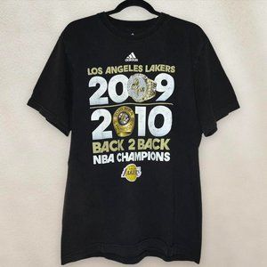 Adidas Los Angeles Lakers T-Shirt 09-10 Champions Shirt NBA Rings Size Large